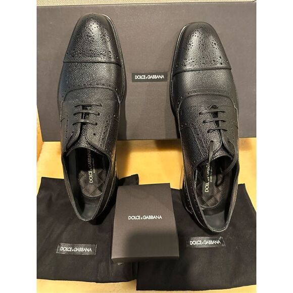 Dolce& Gabbana lace-ups dress leather shoes size 8 - Picture 5 of 14